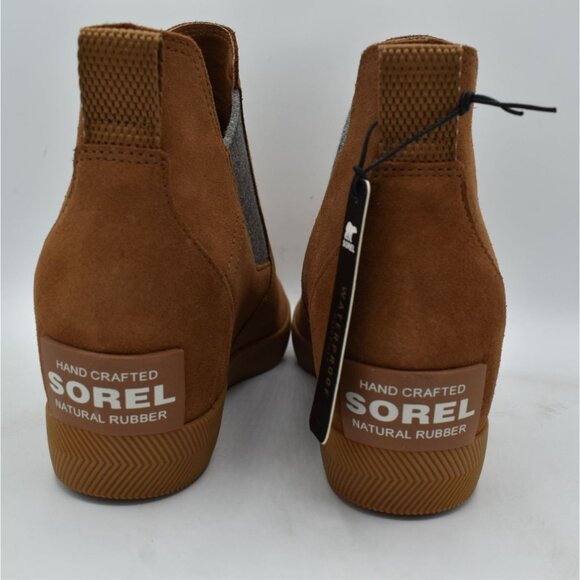 Sorel Womens Size 10 Out N About Wedge Velvet Tan Suede Gum 2 Waterproof Shoes - Picture 5 of 13
